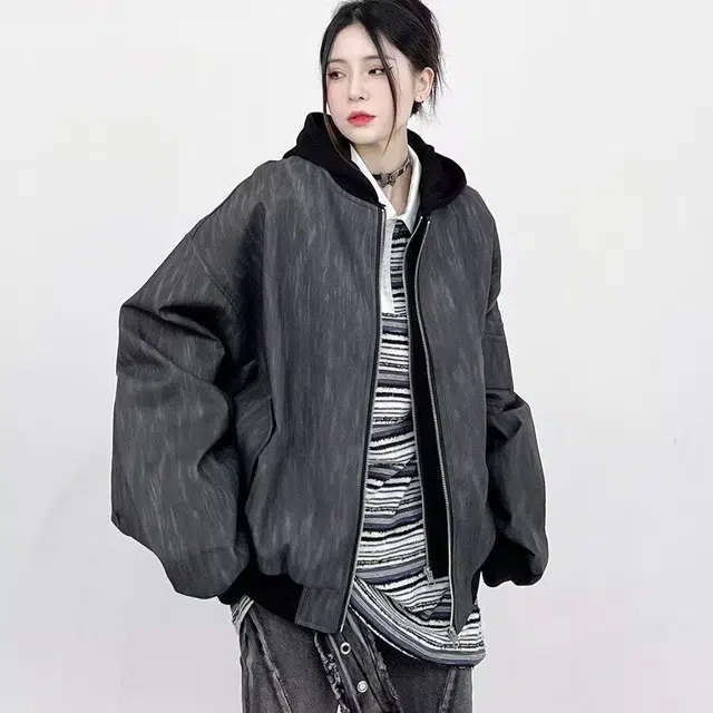 木木兔 美式高街假两件皮衣外套春季连帽做旧痞帅休闲潮牌复古皮夹克 男款