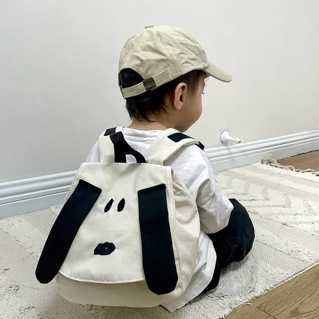 绿野客 韩版儿童  卡通可爱 小狗男女童小书包 时尚宝宝撞色帆布出游包 涤纶  双肩包