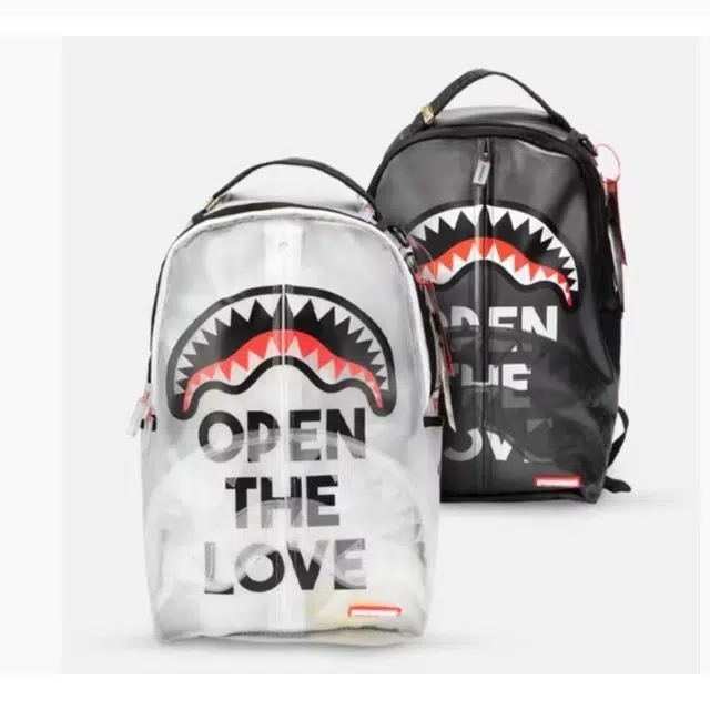 绿野客 恶搞鲨鱼 学生 大容潮牌背包 休闲旅行书包  涤纶 双肩包