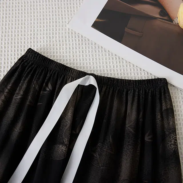 缪斯的诱惑 印花透气丝带装饰空调裤防蚊裤满印亲肤可外穿可爱清新简约风甜美长裤睡裤 女款