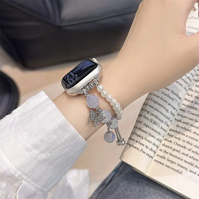 导维 华为适用 手表表带 金属 串珠材质 时尚串珠金属表带男女通用