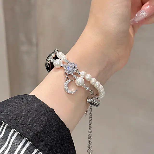 导维 表带 小米红米适用 珍珠 金属材质 潮流金属珍珠表带男女通用