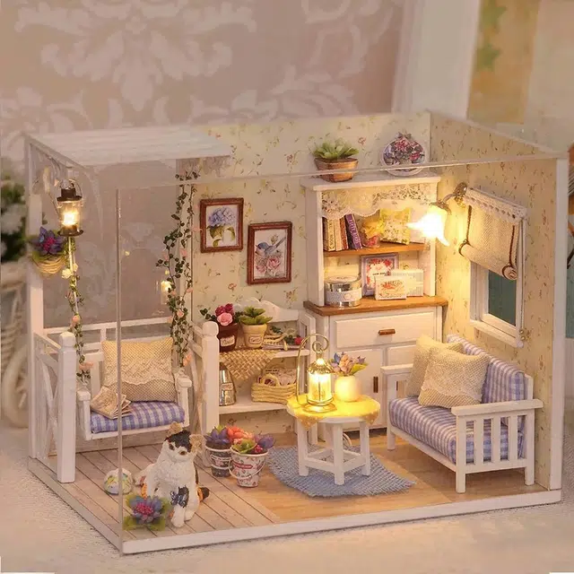 格薇拉 小猫日记小屋立体手工房子建筑 拼装模型