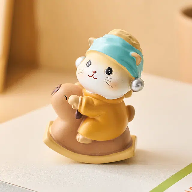 格薇拉 可爱珍珠猫猫咪造型装饰树脂 成品模型