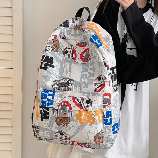 南潇湘 撞色系轻便百搭背包个性气质高级感潮流时尚初中高中大学生上课书包 尼龙 双肩包 男女同款情侣款 红色/绿色/黑色