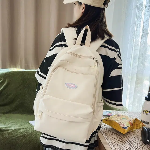 南潇湘 小众设计感高颜值背包高颜值书包 尼龙 双肩包 常规 男女同款情侣款 白色/黑色/紫色/卡其色/蓝色