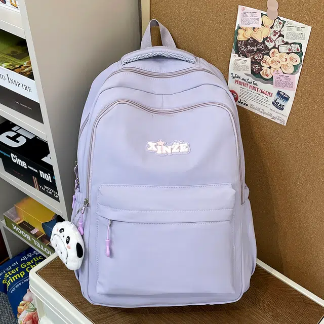 南潇湘 简约日系纯色通勤旅行轻便高颜值大容量 尼龙 双肩包 男女同款情侣款 多色