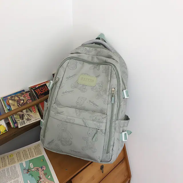 南潇湘 日系休闲小背包轻便百搭 尼龙 双肩包 常规 男女同款情侣款 灰色/米色