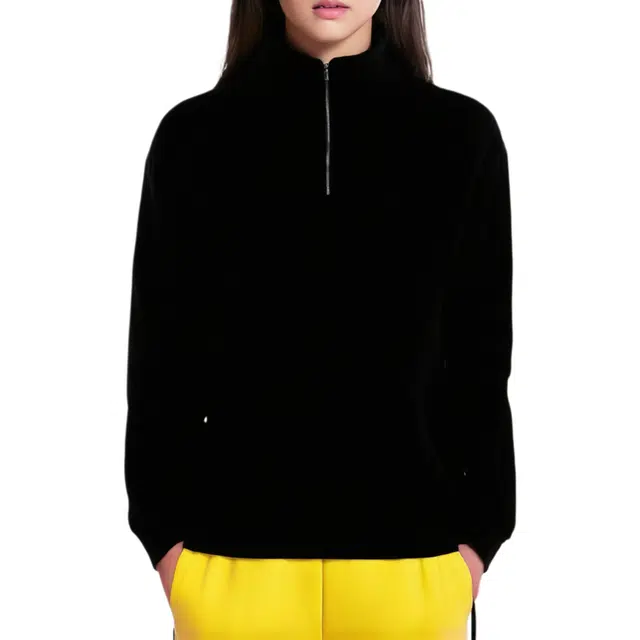 爆炸哥 秋冬美式高级感纯色立领设计细致下摆走线半拉链日常通勤百搭长袖套头外套卫衣 男女同款