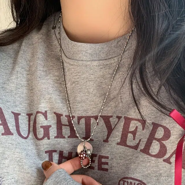 饰之颜 朋克风蘑古力韩版做旧纽扣复古小众简约个性独特卫衣链 高颜值百搭出圈 合金 项链 女款