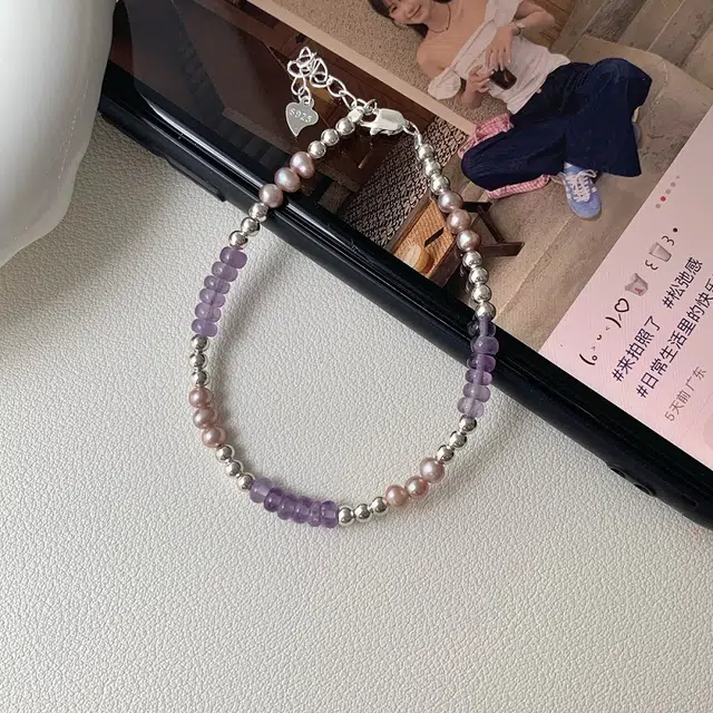 饰之颜 甜美可爱浪漫炫彩 独特设计精致高级 日常百搭 小清新仙气天然 紫水晶 手链 女款