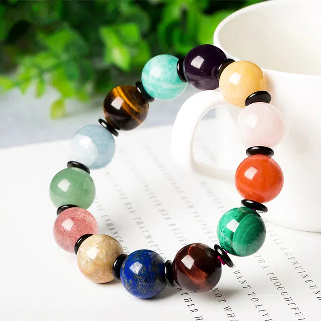 【水晶丨七彩神光】 饰之颜 纳财鸿运新中式国潮风小众百搭轻奢时尚招财进宝时来运转转运天然 草莓晶 手串 男女同款情侣款