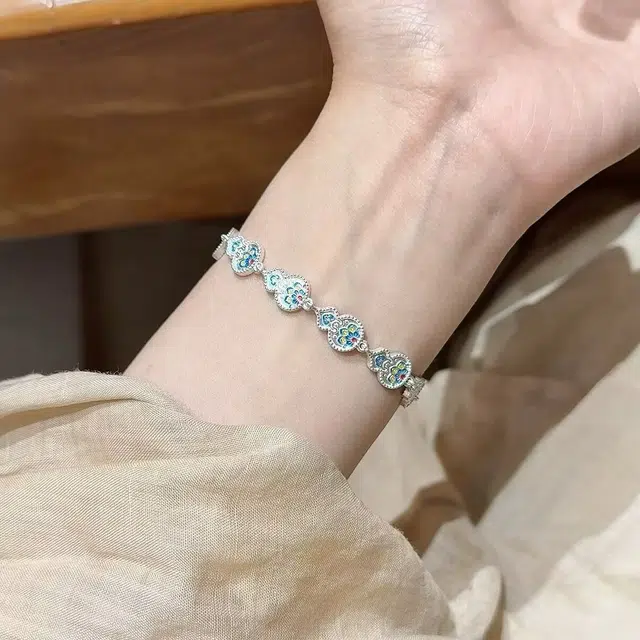 饰之颜 归丛葫芦 中式国潮宝相花平安喜乐福禄  精致高级感 可调节#好运 合金 手链 女款
