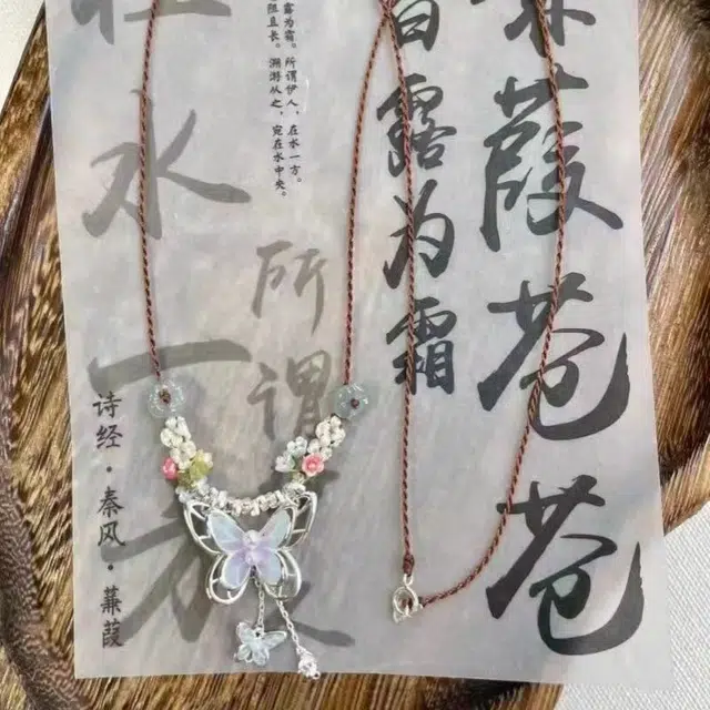 饰之颜 国潮 幻彩蝴蝶 新中式森系精致甜美优雅气质清冷感 简约时尚 小众设计 招财纳福#好运 合金 项链 女款