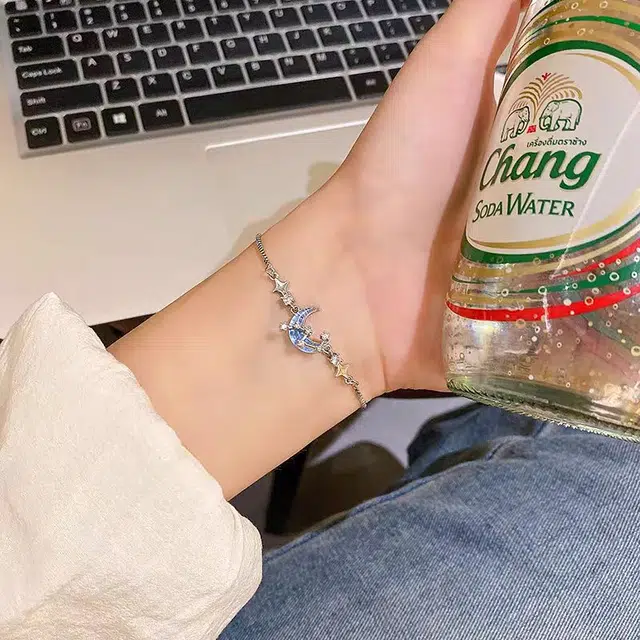 饰之颜 闪耀星月 小清新简约高级 精致轻奢甜美 铜 手链 女款