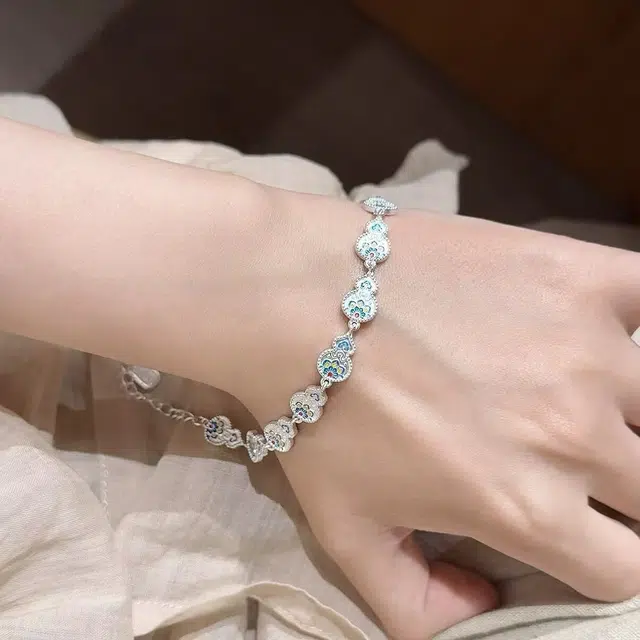 饰之颜 归丛葫芦 中式国潮宝相花平安喜乐福禄  精致高级感 可调节#好运 合金 手链 女款