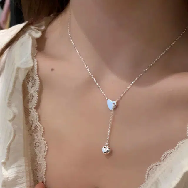 饰之颜 甜美浪漫韩式简约 光面爱心清新时尚 简约设计小众个性 高级感清新 铜 项链 女款