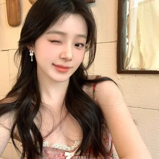 饰之颜 森系法式闪锆花朵流苏轻奢高级感气质 合金 耳环 女款