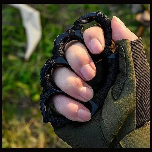 悦米乐 手撑子指虎金属四指拳套戒指环拳扣 战术铁拳套加厚金属 其他静态模型