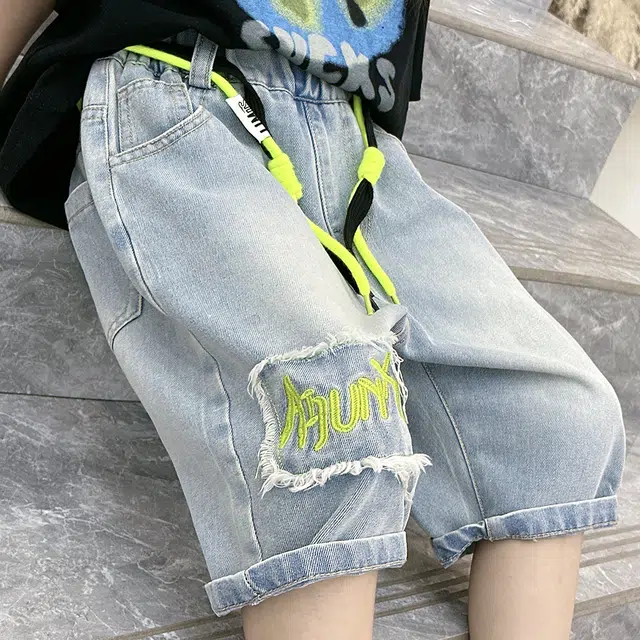 唐狮童装 纯色字母潮流舒适百搭短裤 中小童