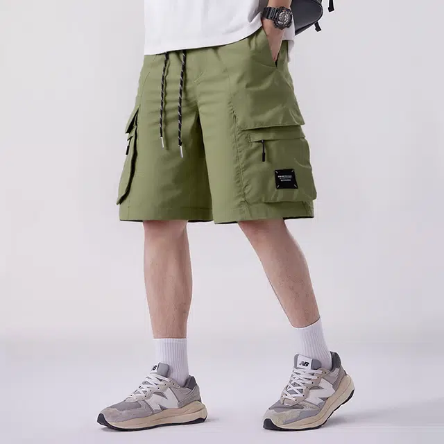 红豆 山系机能时尚夏季多口袋经典美式潮牌五分裤运动休闲轻薄透气宽松舒适挺括有型易打理立体裁剪工装短裤 男女同款