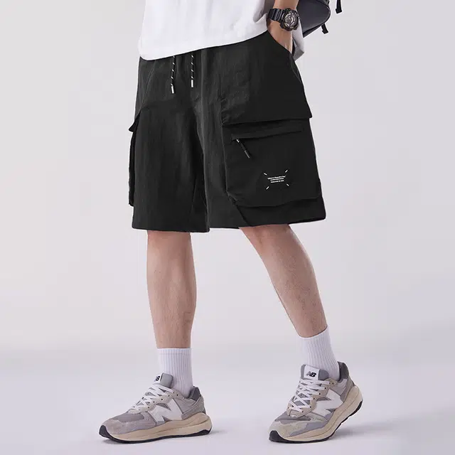 红豆 山系机能时尚夏季多口袋经典美式潮牌五分裤运动休闲轻薄透气宽松舒适挺括有型易打理立体裁剪工装短裤 男女同款