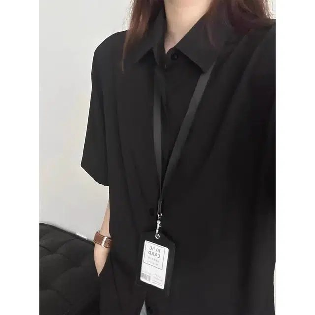 徐百货 美式复古纯色冰丝短袖夏季潮流薄款宽松通勤休闲衬衣外套高级感叠穿速干防晒衬衫 男女同款