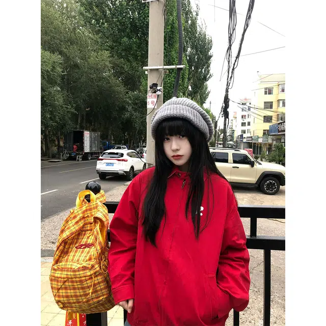 徐百货 复古短款翻领外套春秋季高级感棒球服哈灵顿夹克 男女同款