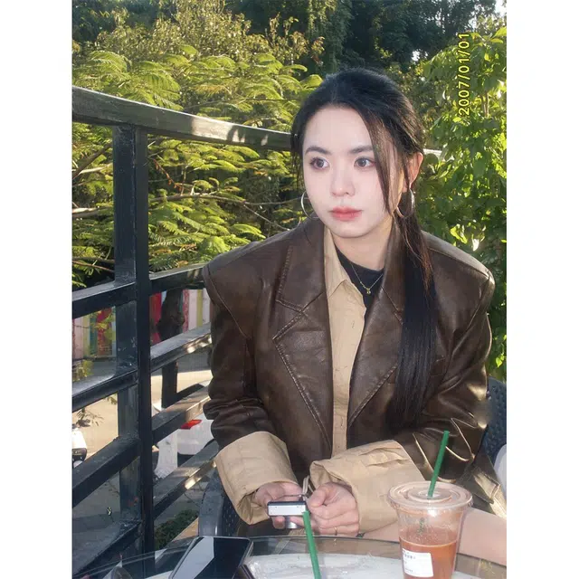 徐百货 美式复古纯色舒适皮衣 男女同款