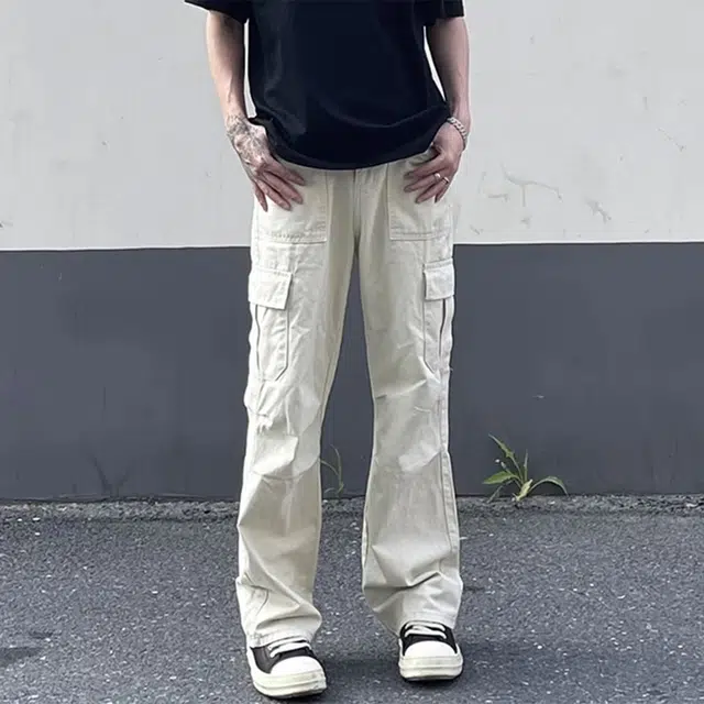 徐百货 美式设计感潮流百搭户外防水防风直筒裤潮牌宽松休闲裤工装裤 男女同款