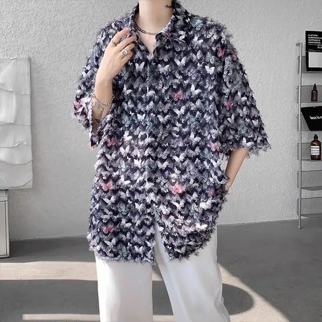 徐百货 美式潮流时尚百搭简约宽松短袖衬衫 男女同款