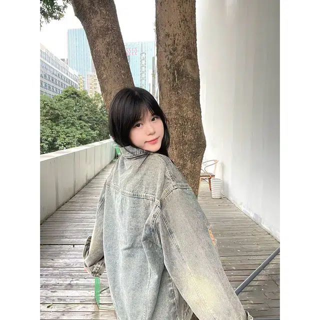 徐百货 美式破洞春秋潮牌痞帅高级感夹克美式复古潮流炸街长袖牛仔外套 男女同款