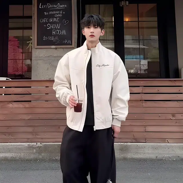 徐百货  美式复古廓形飞行员夹克潮流设计感立领外套春秋季穿搭高街痞帅宽松百搭棒球服 男女同款