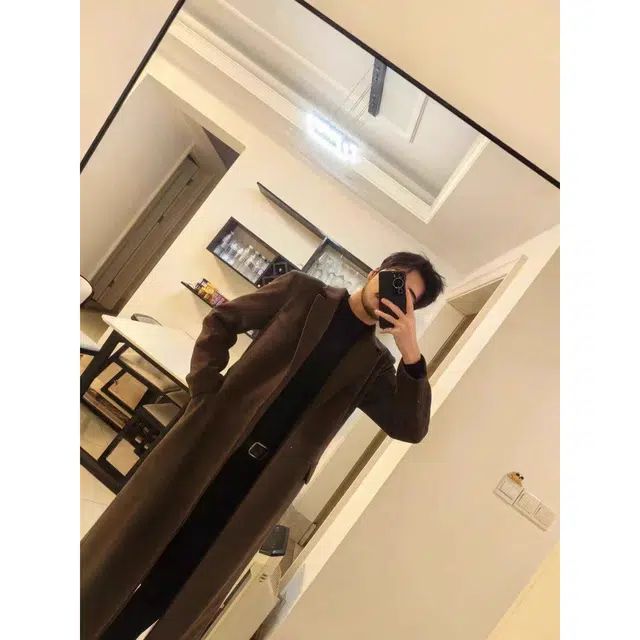 徐百货 英伦雅痞毛呢外衣中长款春秋冬季韩版高级过膝加厚潮牌呢子西装外套大衣 男女同款