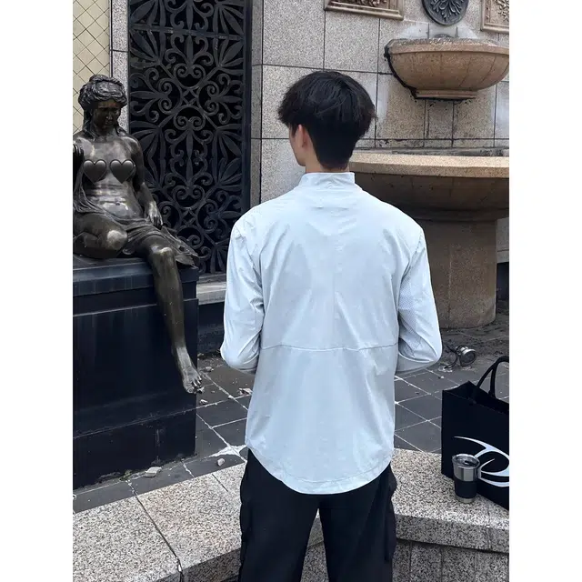 徐百货 薄款透气网眼立领运动速干骑行防晒服 男女同款