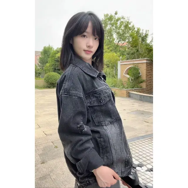 徐百货 美式潮牌水洗做旧春秋季帅气宽松复古上衣潮流百搭牛仔外套 男女同款