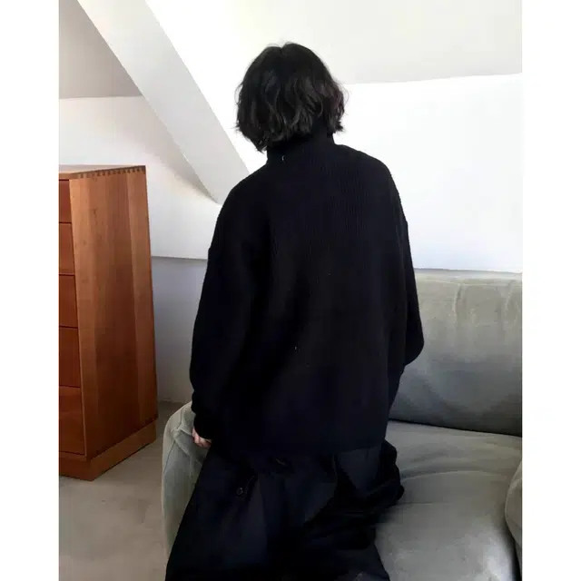 徐百货 美式高街潮牌百搭纯色慵懒风高领开衫上衣秋冬款潮流宽松复古排扣外套针织衫 男女同款