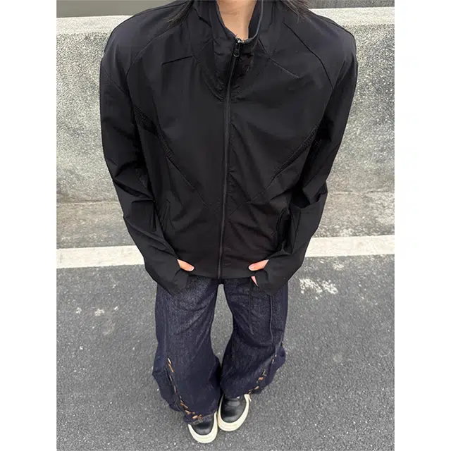 徐百货 美式机能轻薄立领网眼透气百搭时尚舒适防晒服 男女同款