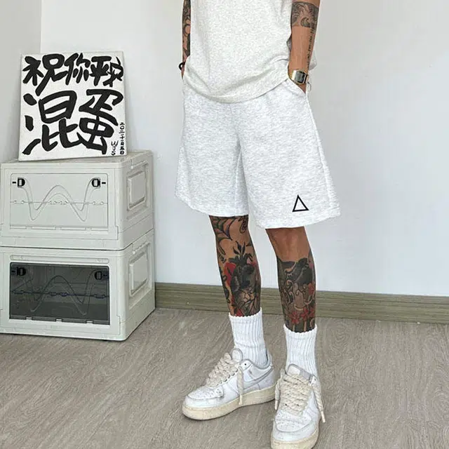 徐百货 三角标刺绣美式篮球运动五分裤裤子潮流百搭宽松舒适休闲短裤 男女同款