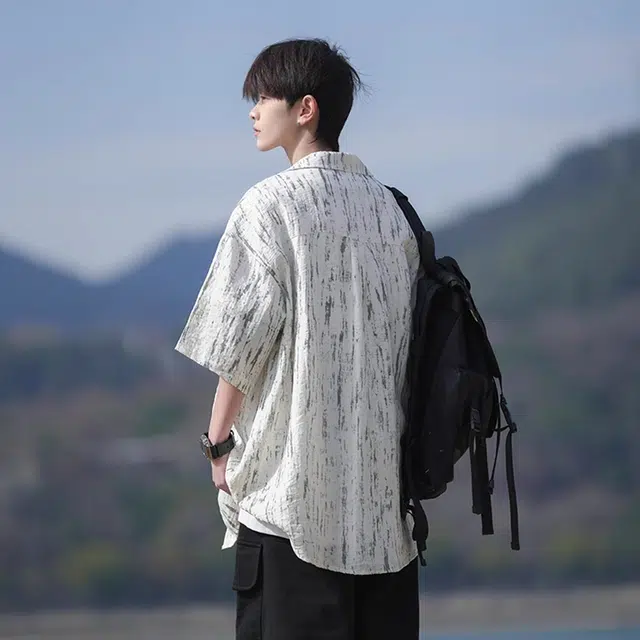 徐百货 高级感宽松重磅休闲潮流百搭宽松舒适短袖衬衫 男女同款
