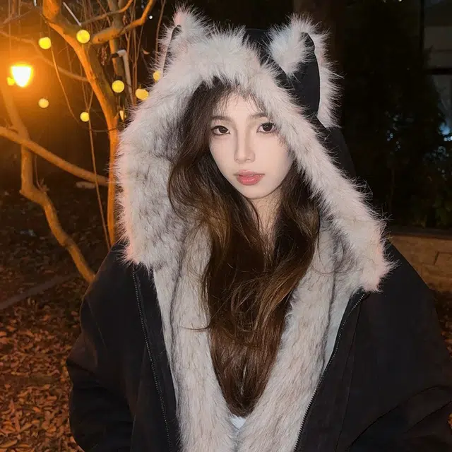 徐百货 复古潮流兔耳朵座山雕上衣外套冬季保暖毛领夹棉情侣款百搭加厚棉衣面包服棉服 男女同款