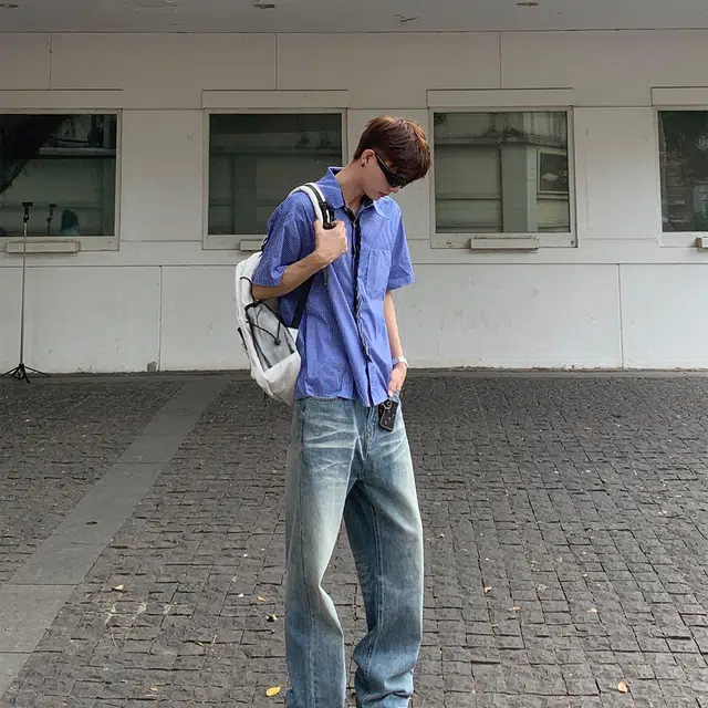 徐百货 格子设计感舒适时尚百搭休闲短袖衬衫 男女同款