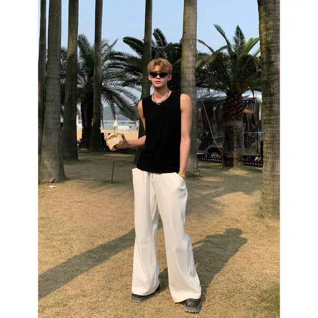 徐百货 美式潮牌纯色休闲百搭运动训练健身背心 男女同款