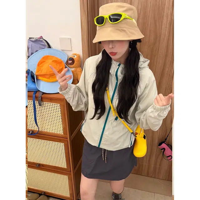 徐百货 多巴胺薄款速干透气百搭户外骑行防晒服 男女同款