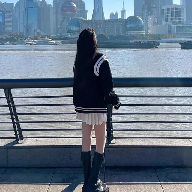 徐百货  美式复古设计感撞色拼接外套休闲夹克上衣潮流百搭宽松舒适棒球服 男女同款