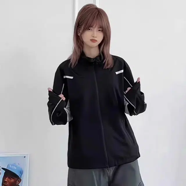 徐百货 美式冰丝外套夏季薄款高级感户外拼接宽松舒适 透气速干凉感防晒服 男女同款