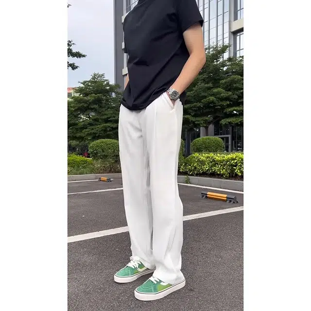 徐百货 美式高级凉感西裤薄款潮牌修身痞帅垂感百搭直筒休闲裤 男女同款