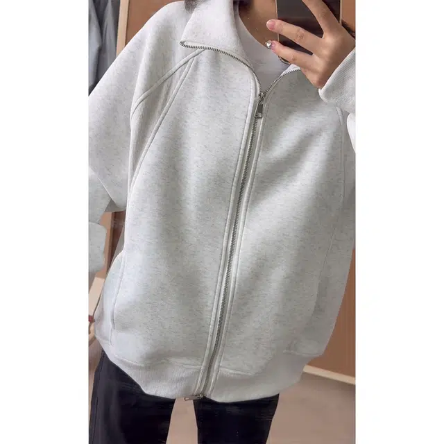 徐百货 美式重磅立领开衫春秋季双拉链纯色百搭挺括宽松情侣运动舒适外套上衣卫衣 男女同款