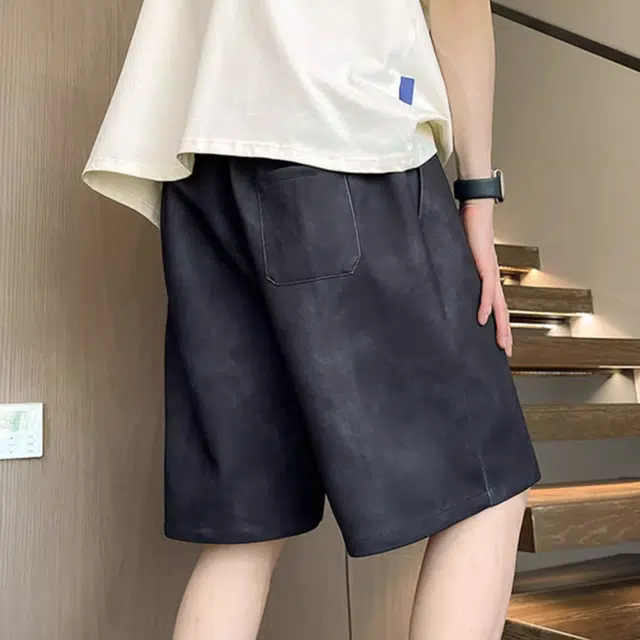 徐百货 美式扎染宽松直筒字母纯色高街百搭运动裤子潮牌高级感潮流五分脏脏裤休闲短裤 男女同款
