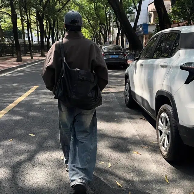 徐百货 美式宽松休闲薄款阔腿裤灯笼裤潮流裤百搭牛仔裤 男女同款